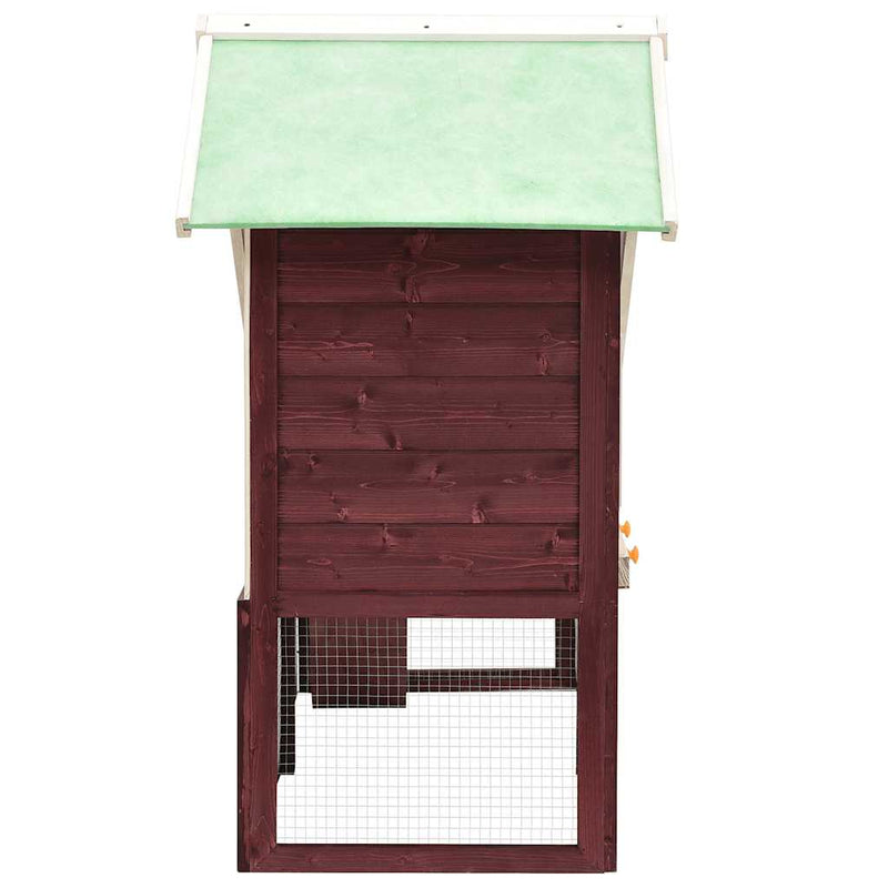 Afbeelding laden in galerijviewer, Vidaxl konijnenhok 140x63x120 cm massief vurenhout mokka en wit
