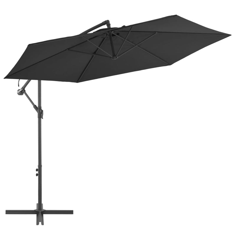 Afbeelding laden in galerijviewer, Vidaxl zweefparasol met aluminium paal 300 cm zwart
