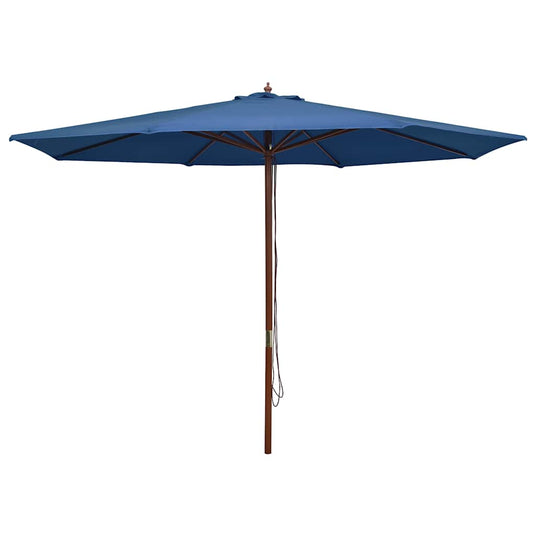 Vidaxl parasol met houten paal 350 cm blauw
