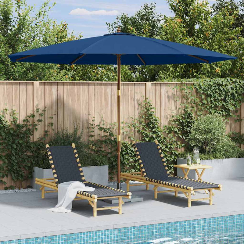 Afbeelding laden in galerijviewer, Vidaxl parasol met houten paal 350 cm blauw
