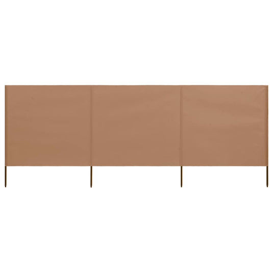 Vidaxl windscherm 3-panelen 400x160 cm stof taupe
