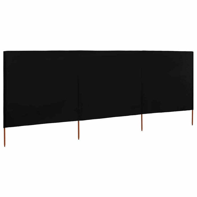 Afbeelding laden in galerijviewer, Vidaxl windscherm 3-panelen 400x160 cm stof zwart
