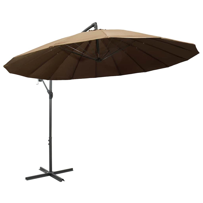 Afbeelding laden in galerijviewer, Vidaxl zweefparasol met aluminium paal 3 m taupe
