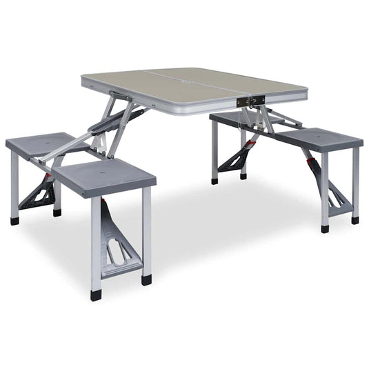 Vidaxl campingtafel inklapbaar met 4 zitjes staal en aluminium