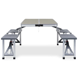 Vidaxl campingtafel inklapbaar met 4 zitjes staal en aluminium