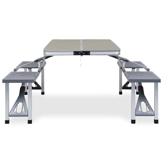 Vidaxl campingtafel inklapbaar met 4 zitjes staal en aluminium