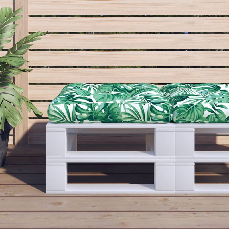 Afbeelding laden in galerijviewer, VidaXL Palletkussen 60x60x12 cm stof bladpatroon
