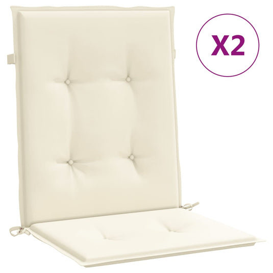 Vidaxl tuinstoelkussen lage rug 2 st 100x50x3 cm oxford stof crème