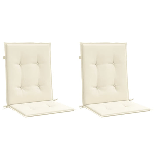 Vidaxl tuinstoelkussen lage rug 2 st 100x50x3 cm oxford stof crème