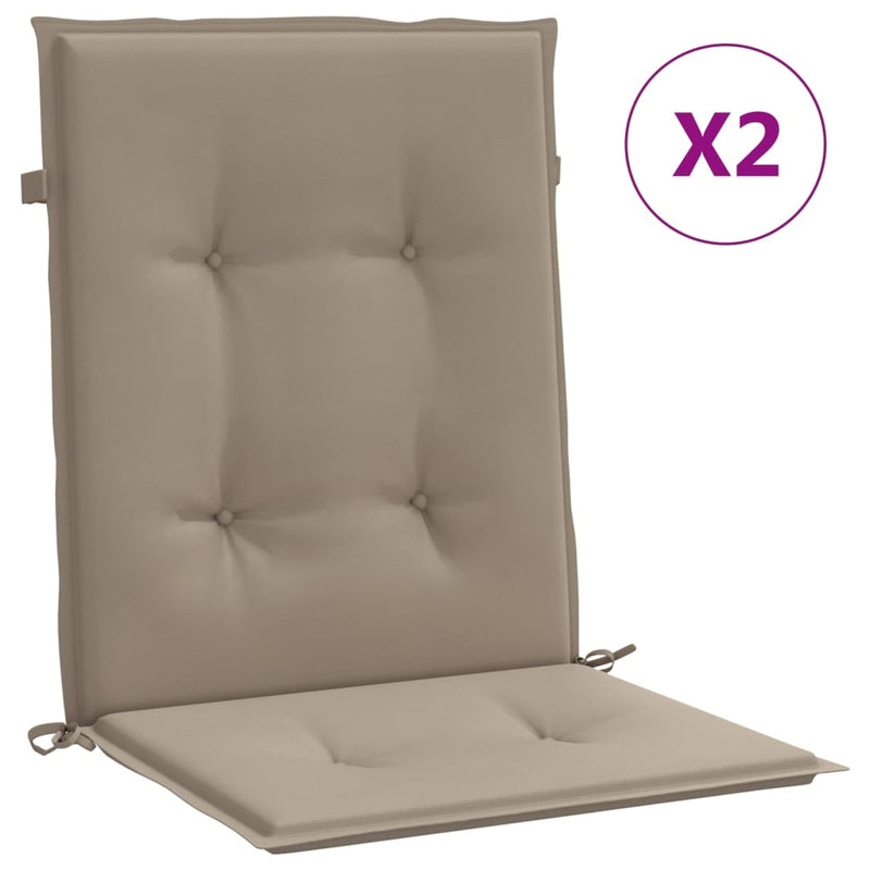 Afbeelding laden in galerijviewer, Vidaxl tuinstoelkussens lage rug 2 st 100x50x3 cm oxford stof taupe
