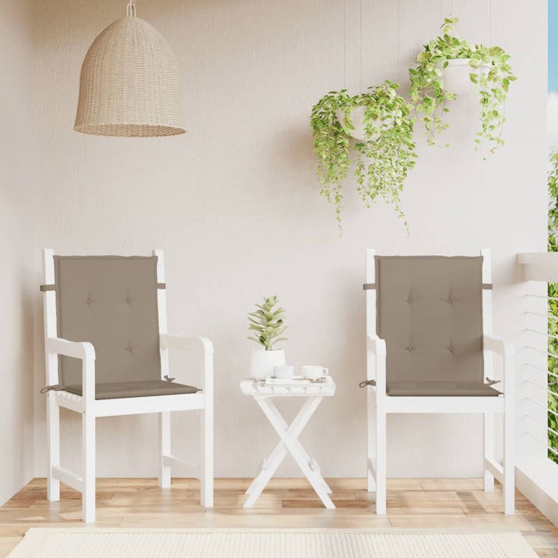 Afbeelding laden in galerijviewer, Vidaxl tuinstoelkussens lage rug 2 st 100x50x3 cm oxford stof taupe

