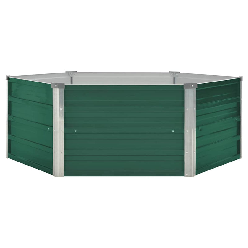 Afbeelding laden in galerijviewer, Vidaxl plantenbak verhoogd 129x129x46 cm gegalvaniseerd staal groen

