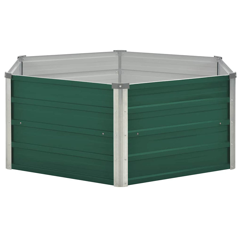 Afbeelding laden in galerijviewer, Vidaxl plantenbak verhoogd 129x129x46 cm gegalvaniseerd staal groen
