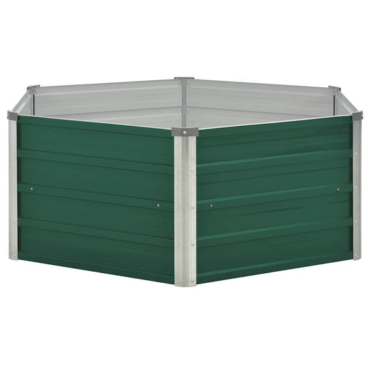 Vidaxl plantenbak verhoogd 129x129x46 cm gegalvaniseerd staal groen