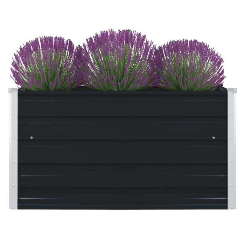Afbeelding laden in galerijviewer, Vidaxl plantenbak verhoogd 100x100x45cm gegalvaniseerd staal antraciet
