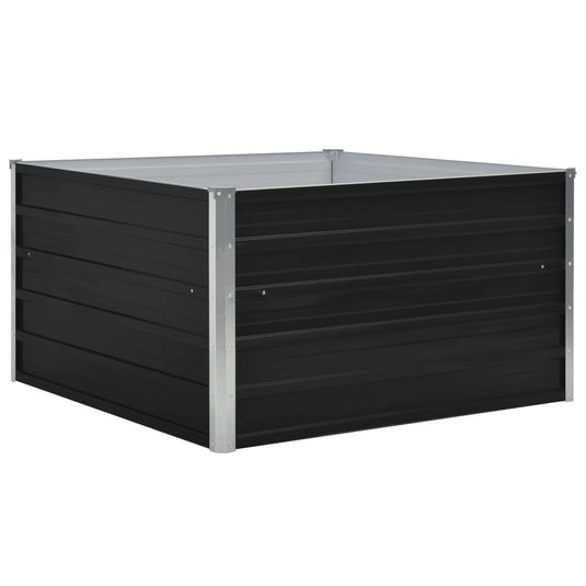 Vidaxl plantenbak verhoogd 100x100x45cm gegalvaniseerd staal antraciet