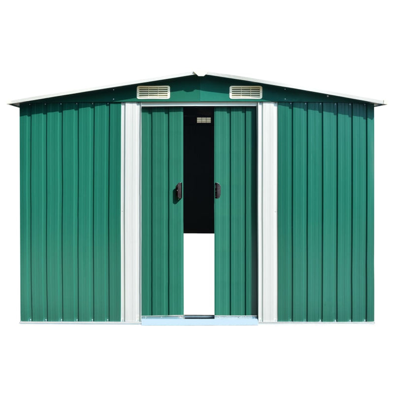 Afbeelding laden in galerijviewer, VidaXL Tuinschuur 257x779x181 cm gegalvaniseerd staal groen
