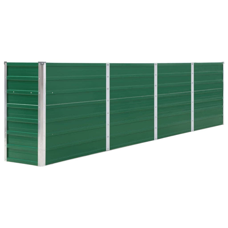 Afbeelding laden in galerijviewer, Vidaxl plantenbak verhoogd 320x40x77 cm gegalvaniseerd staal groen
