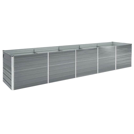 Vidaxl plantenbak verhoogd 400x80x45 cm gegalvaniseerd staal grijs