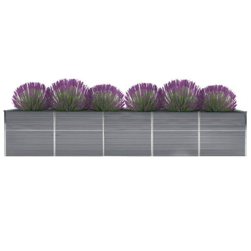 Afbeelding laden in galerijviewer, Vidaxl plantenbak verhoogd 400x80x45 cm gegalvaniseerd staal grijs

