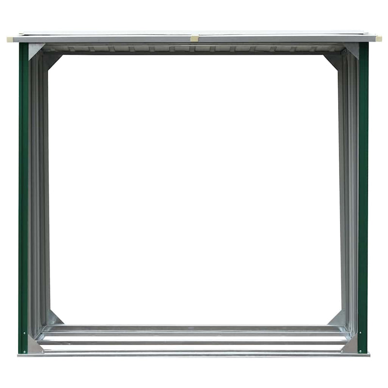 Afbeelding laden in galerijviewer, Vidaxl haardhoutschuur 172x91x154 cm gegalvaniseerd staal groen

