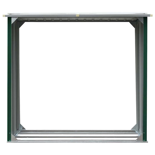 Vidaxl haardhoutschuur 172x91x154 cm gegalvaniseerd staal groen