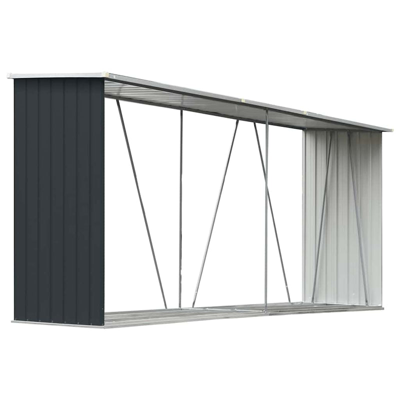 Afbeelding laden in galerijviewer, Vidaxl haardhoutschuur 330x84x152 cm gegalvaniseerd staal antraciet
