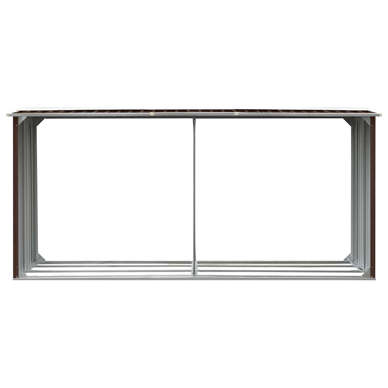 Afbeelding laden in galerijviewer, Vidaxl haardhoutschuur 330x92x153 cm gegalvaniseerd staal bruin
