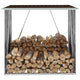 Vidaxl haardhoutschuur 163x83x154 cm gegalvaniseerd staal bruin