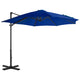 Vidaxl zweefparasol met aluminium paal 300 cm azuurblauw