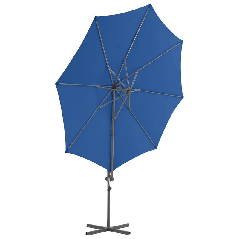 Afbeelding laden in galerijviewer, Vidaxl zweefparasol met stalen paal 300 cm azuurblauw
