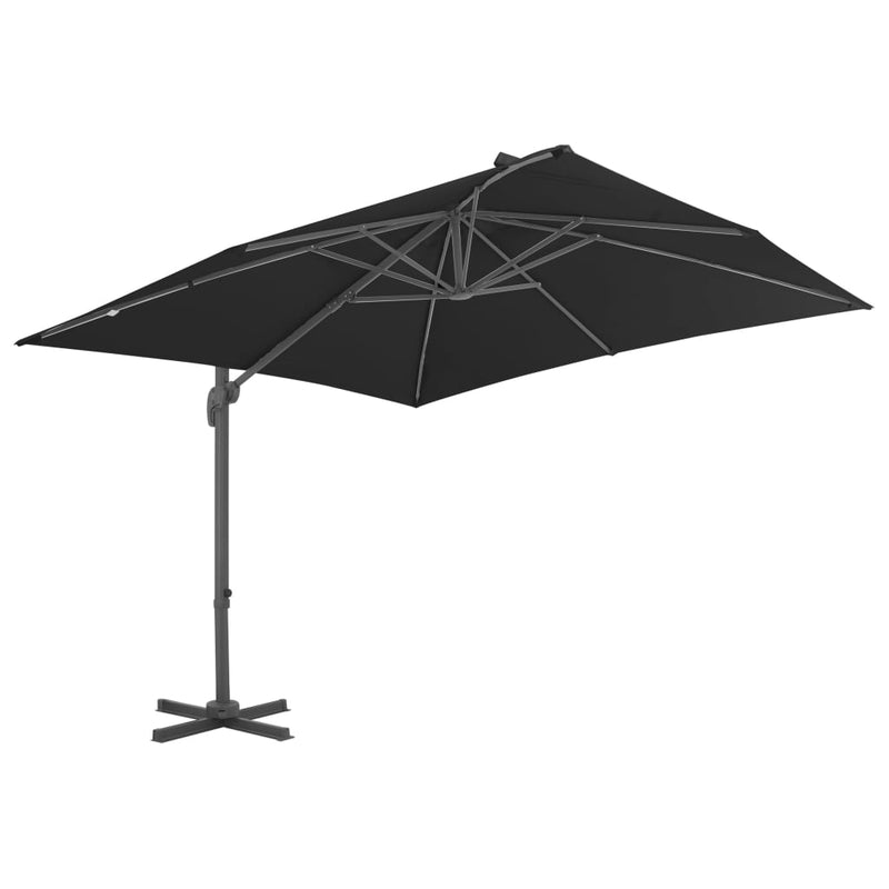 Afbeelding laden in galerijviewer, Vidaxl zweefparasol met aluminium paal 3x3 m zwart

