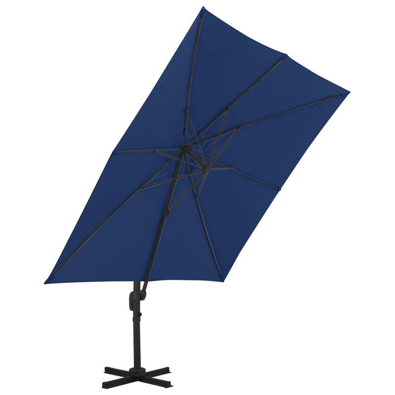 Afbeelding laden in galerijviewer, Vidaxl zweefparasol met aluminium paal 3x3 m azuurblauw
