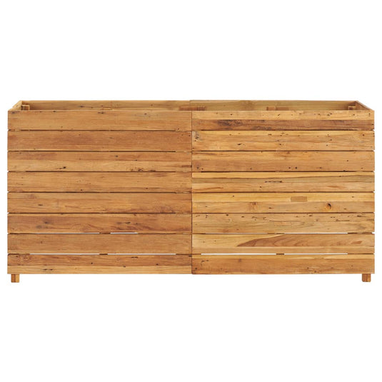 VidaXL Plantenbak verhoogd 150x40x72 cm gerecycled teakhout en staal