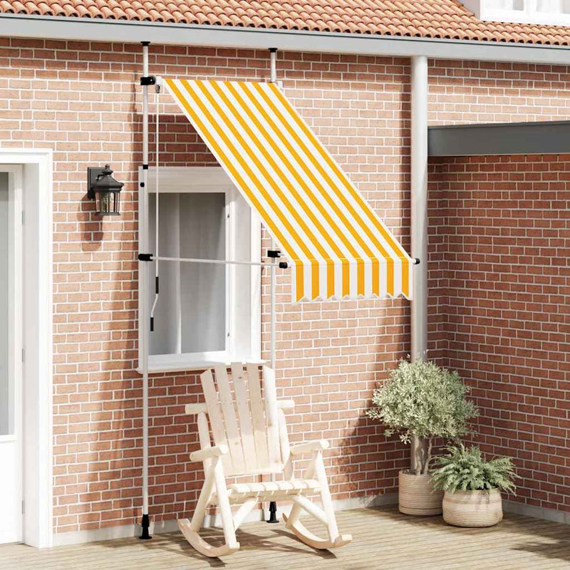 Afbeelding laden in galerijviewer, Vidaxl luifel handmatig uittrekbaar 100 cm oranje en witte strepen
