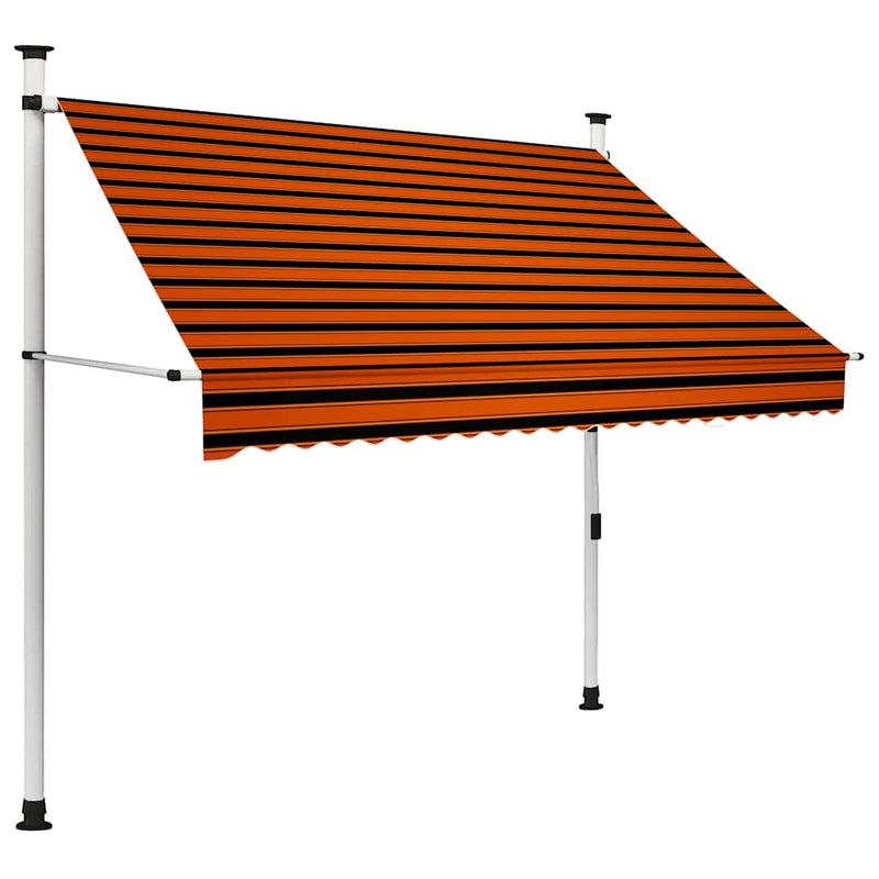 Afbeelding laden in galerijviewer, Vidaxl luifel handmatig uittrekbaar 200 cm oranje en bruin
