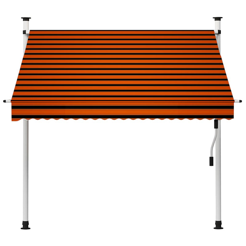 Afbeelding laden in galerijviewer, Vidaxl luifel handmatig uittrekbaar 200 cm oranje en bruin
