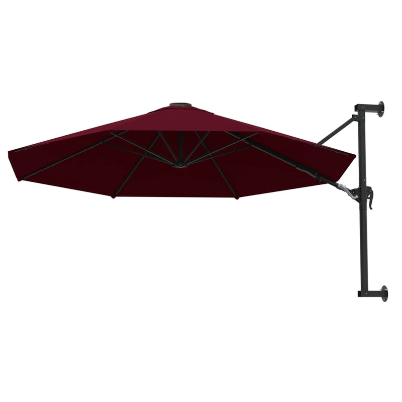 Afbeelding laden in galerijviewer, Vidaxl wandparasol met metalen paal 300 cm bordeauxrood

