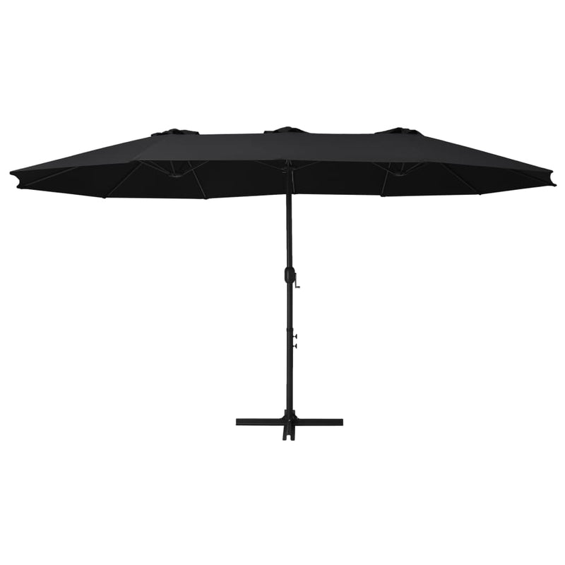 Afbeelding laden in galerijviewer, Vidaxl parasol met aluminium paal 460x270 cm zwart
