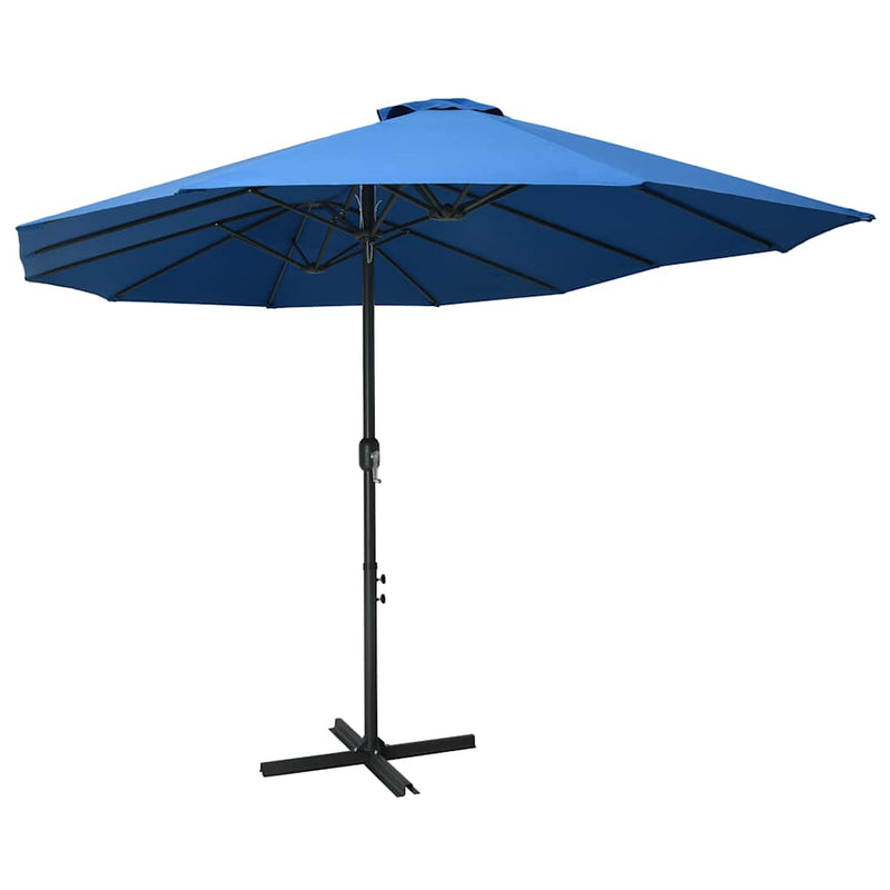 Afbeelding laden in galerijviewer, Vidaxl parasol met aluminium paal 460x270 cm blauw
