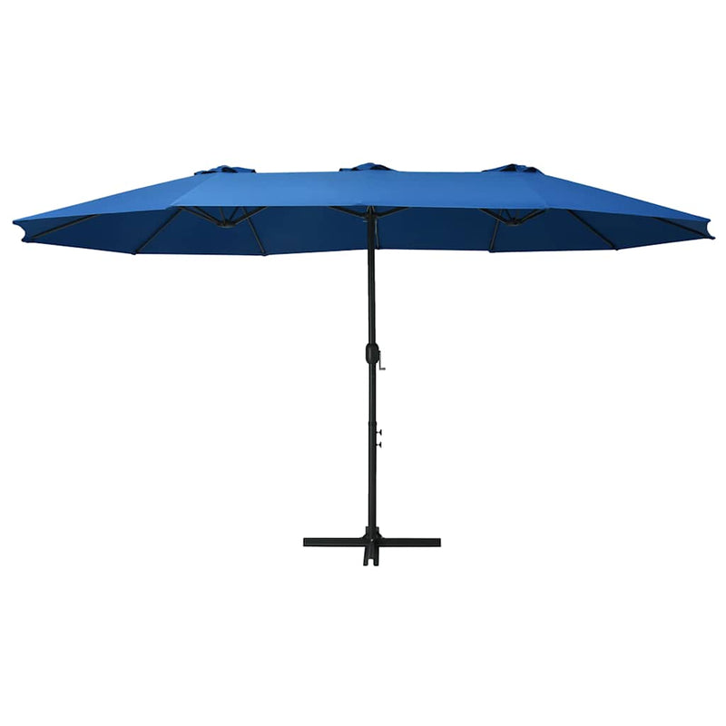 Afbeelding laden in galerijviewer, Vidaxl parasol met aluminium paal 460x270 cm blauw
