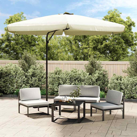 Vidaxl parasol met stalen paal 300 cm zandwit