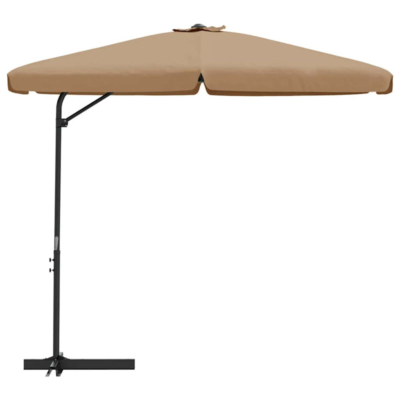 Afbeelding laden in galerijviewer, Vidaxl parasol met stalen paal 300 cm taupe
