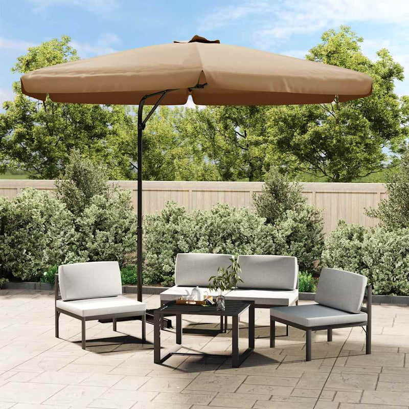 Afbeelding laden in galerijviewer, Vidaxl parasol met stalen paal 300 cm taupe
