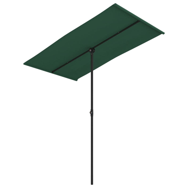 Afbeelding laden in galerijviewer, Vidaxl parasol met aluminium paal 180x110 cm groen
