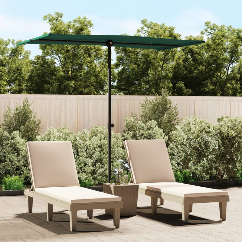 Afbeelding laden in galerijviewer, Vidaxl parasol met aluminium paal 180x110 cm groen
