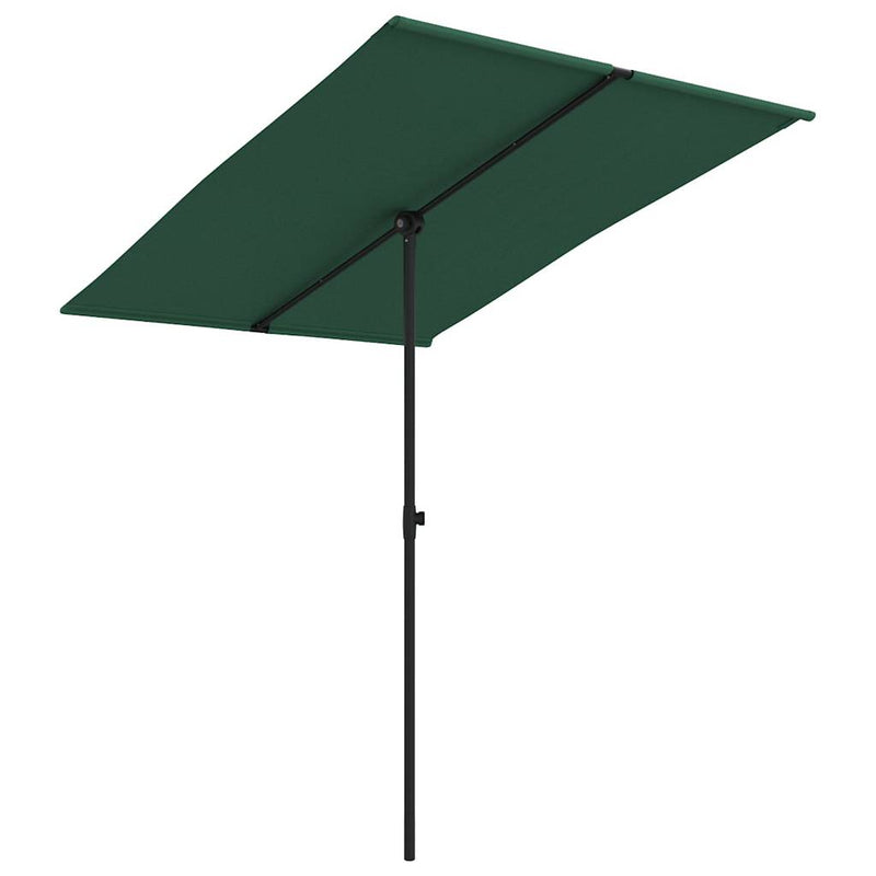 Afbeelding laden in galerijviewer, Vidaxl parasol met aluminium paal 2x1,5 m groen
