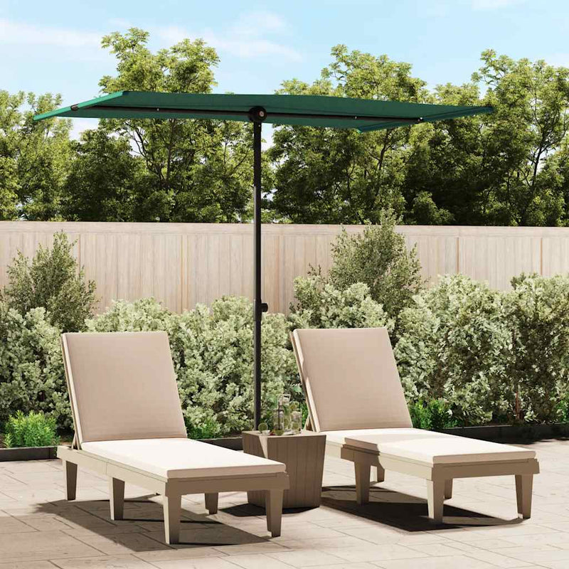 Afbeelding laden in galerijviewer, Vidaxl parasol met aluminium paal 2x1,5 m groen
