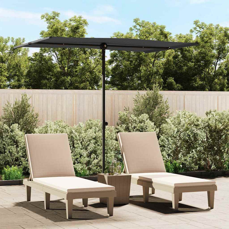 Afbeelding laden in galerijviewer, Vidaxl parasol met aluminium paal 2x1,5 m zwart
