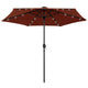 VidaXL Parasol met LED-verlichting en aluminium paal 270 cm terracotta